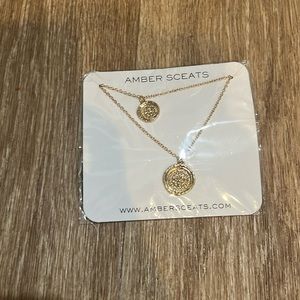 Amber Sceats double coin necklace NWT